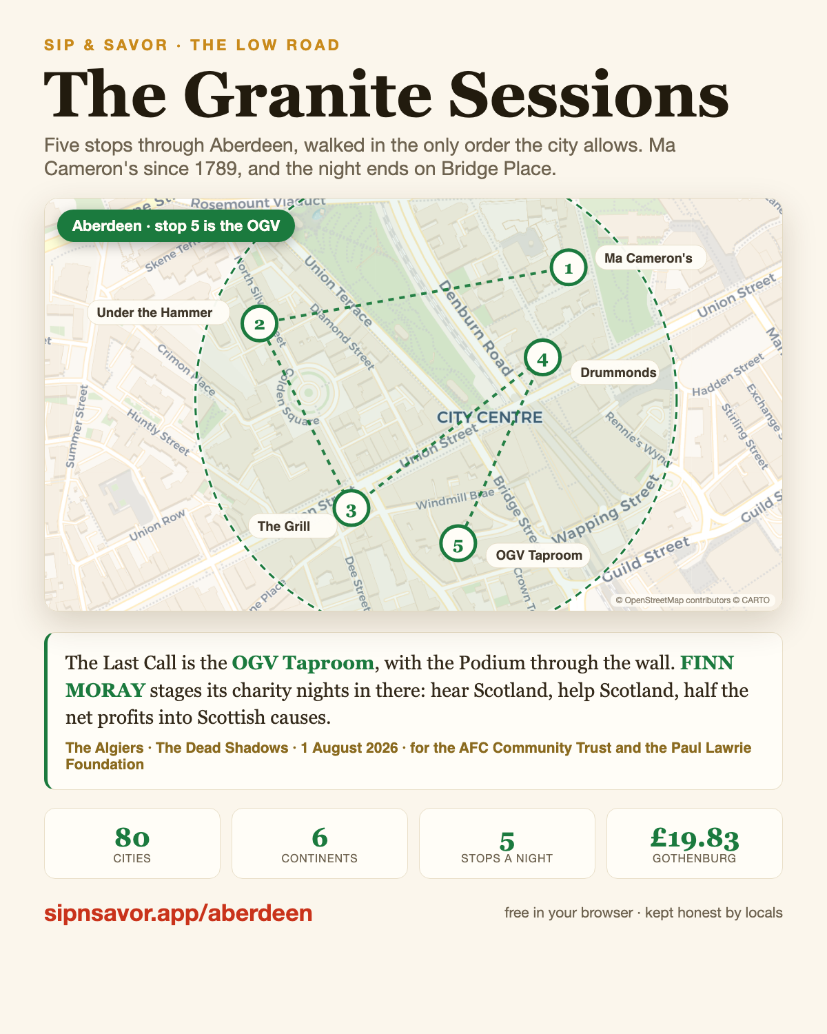 The Granite Sessions, a hand-written pub crawl in Aberdeen