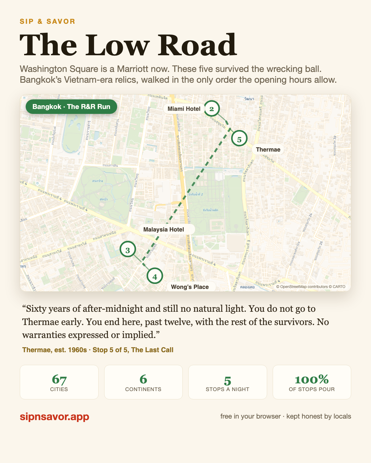 The R&R Run, a hand-written pub crawl in Bangkok