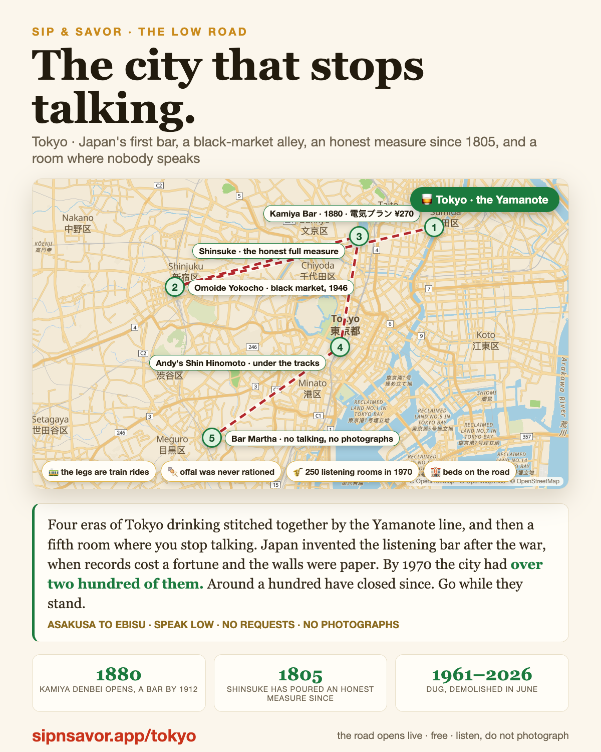 The City That Stops Talking, a hand-written pub crawl in Tokyo