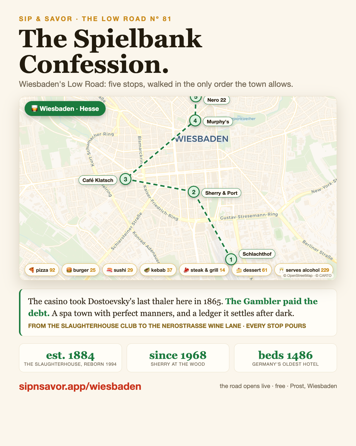 The Spielbank Confession, a hand-written pub crawl in Wiesbaden